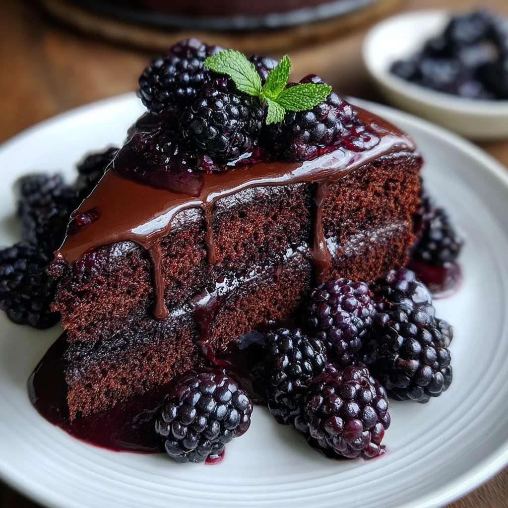 Dark Chocolate Blackberry Cake – Rich, Elegant & Bursting with Juicy Berry Bliss!