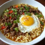 Korean-Style Ground Beef Ramen – Savory, Spicy & Packed with Bold Flavor!