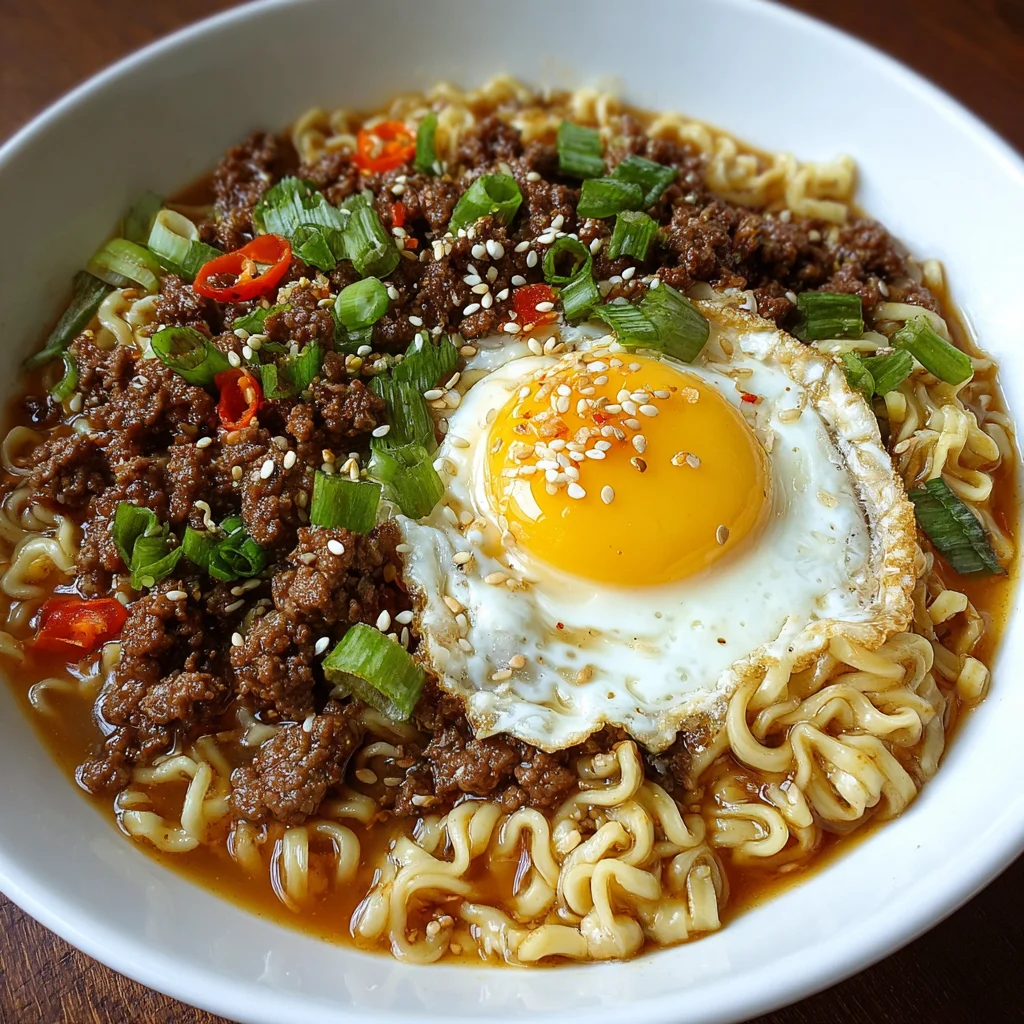 Korean-Style Ground Beef Ramen – Savory, Spicy & Packed with Bold Flavor!