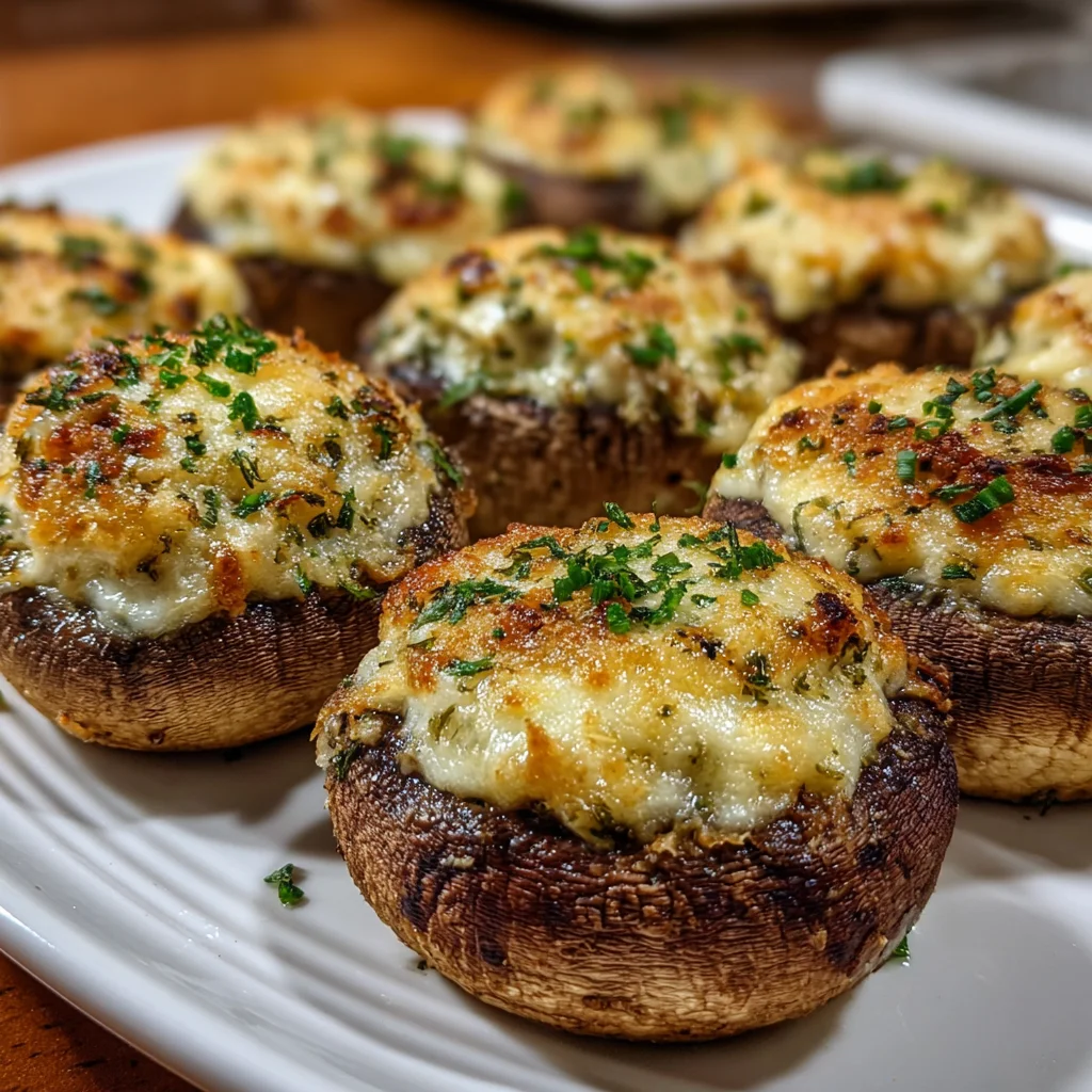 Cheesy Garlic Herb Stuffed Mushrooms – Savory, Gooey & Irresistible!