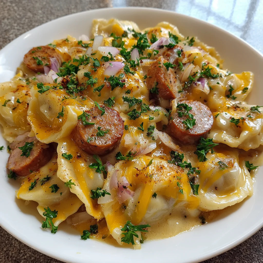 Crockpot Pierogi Sausage Casserole – Creamy, Cheesy & Effortlessly Comforting!