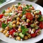 Mediterranean Chickpea Feta Salad – Fresh, Zesty & Bursting with Flavor!