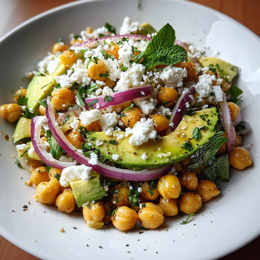 Chickpea Feta Avocado Salad – Creamy, Fresh & Full of Mediterranean Goodness!