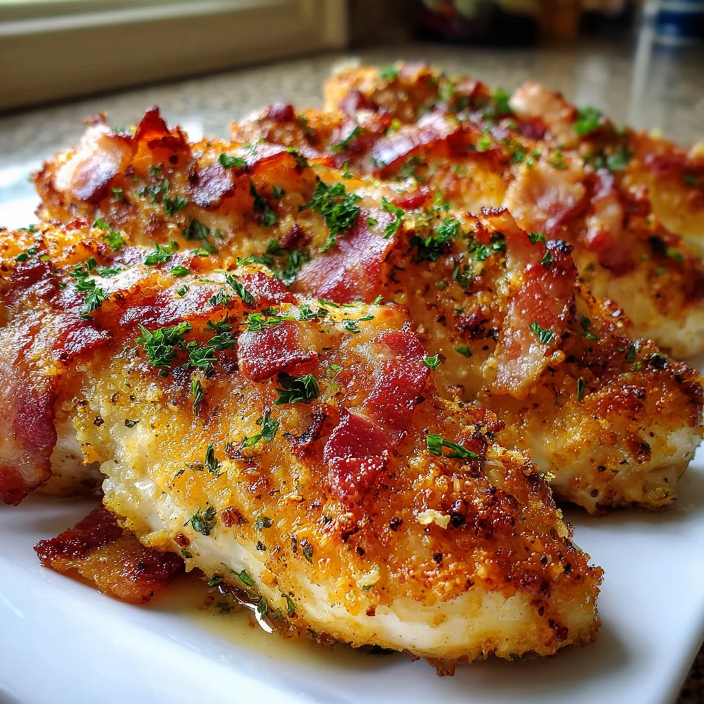 Bacon Garlic Parmesan Chicken – Crispy, Creamy & Packed with Flavor!