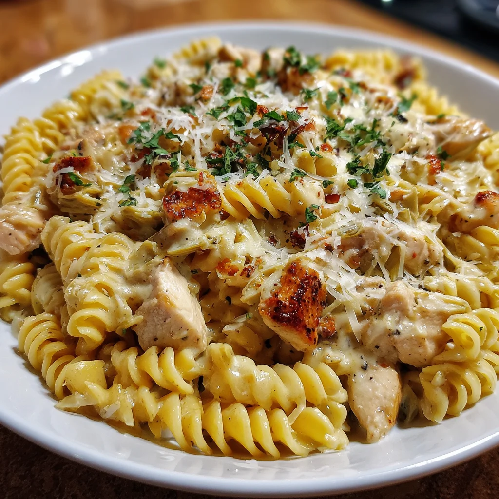 Creamy Chicken Artichoke Pasta – Rich, Velvety & Bursting with Flavor!