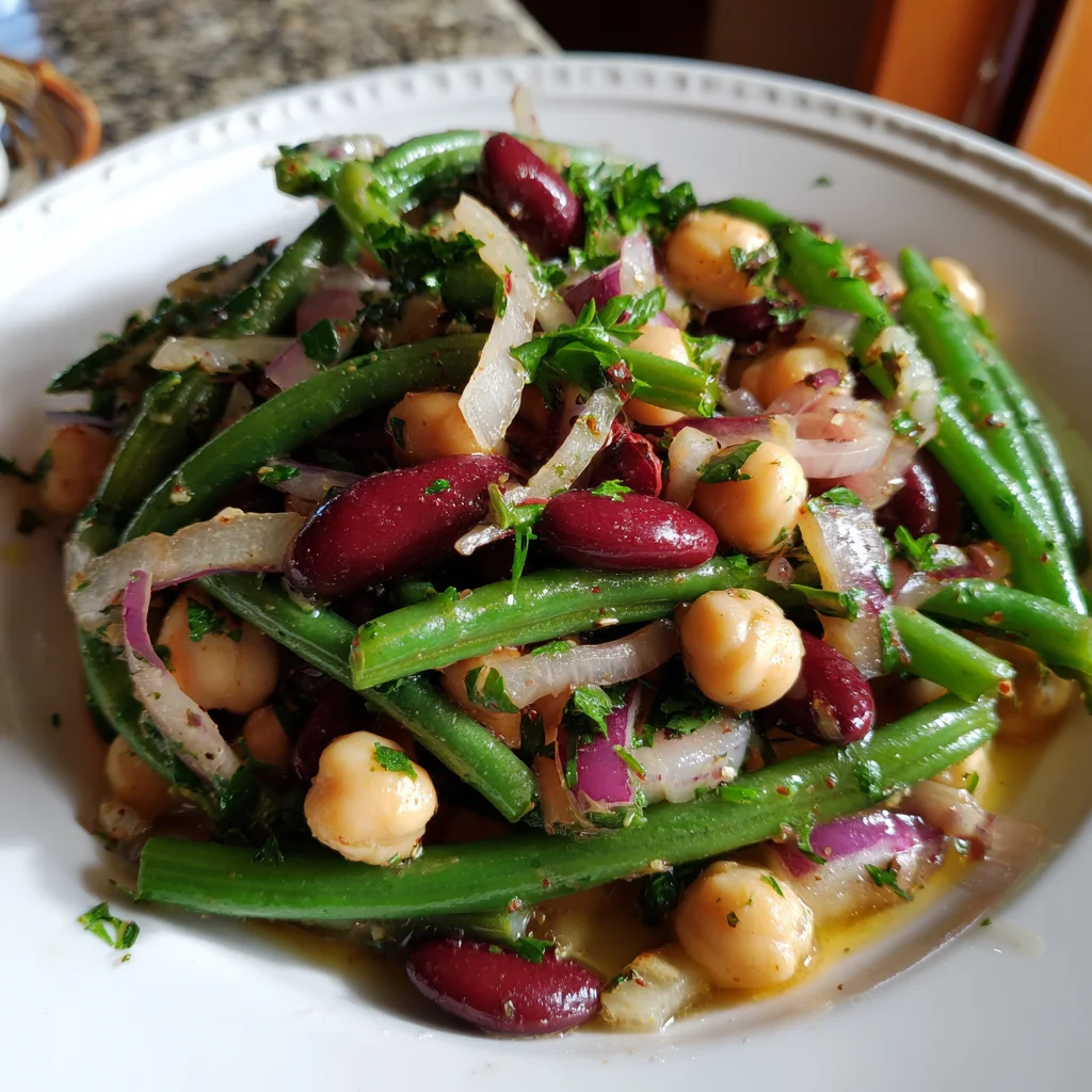 Vintage Three Bean Salad – Bright, Tangy & Classic Picnic-Perfect!