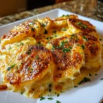 Scalloped Potatoes with Three Cheeses – Creamy, Golden & Irresistibly Cheesy!