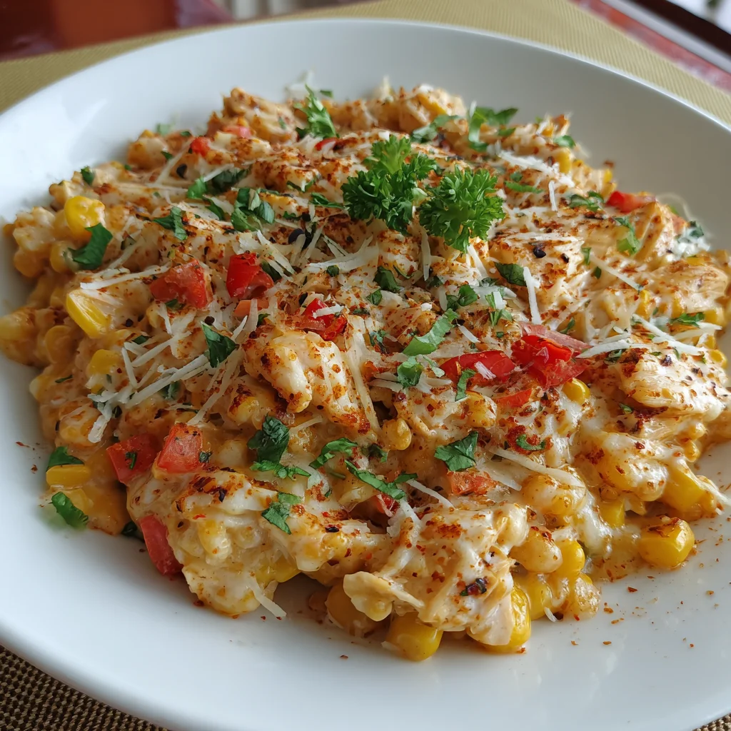 Street Corn Chicken Casserole – Creamy, Cheesy & Bursting with Bold Flavor!