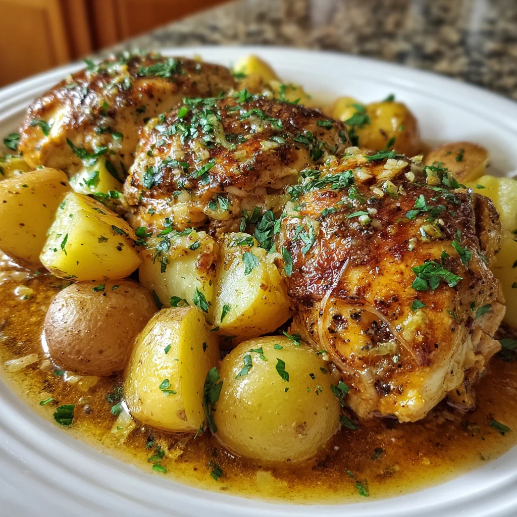 Garlic Parmesan Crockpot Chicken and Potatoes – Creamy, Savory & Effortlessly Delicious!
