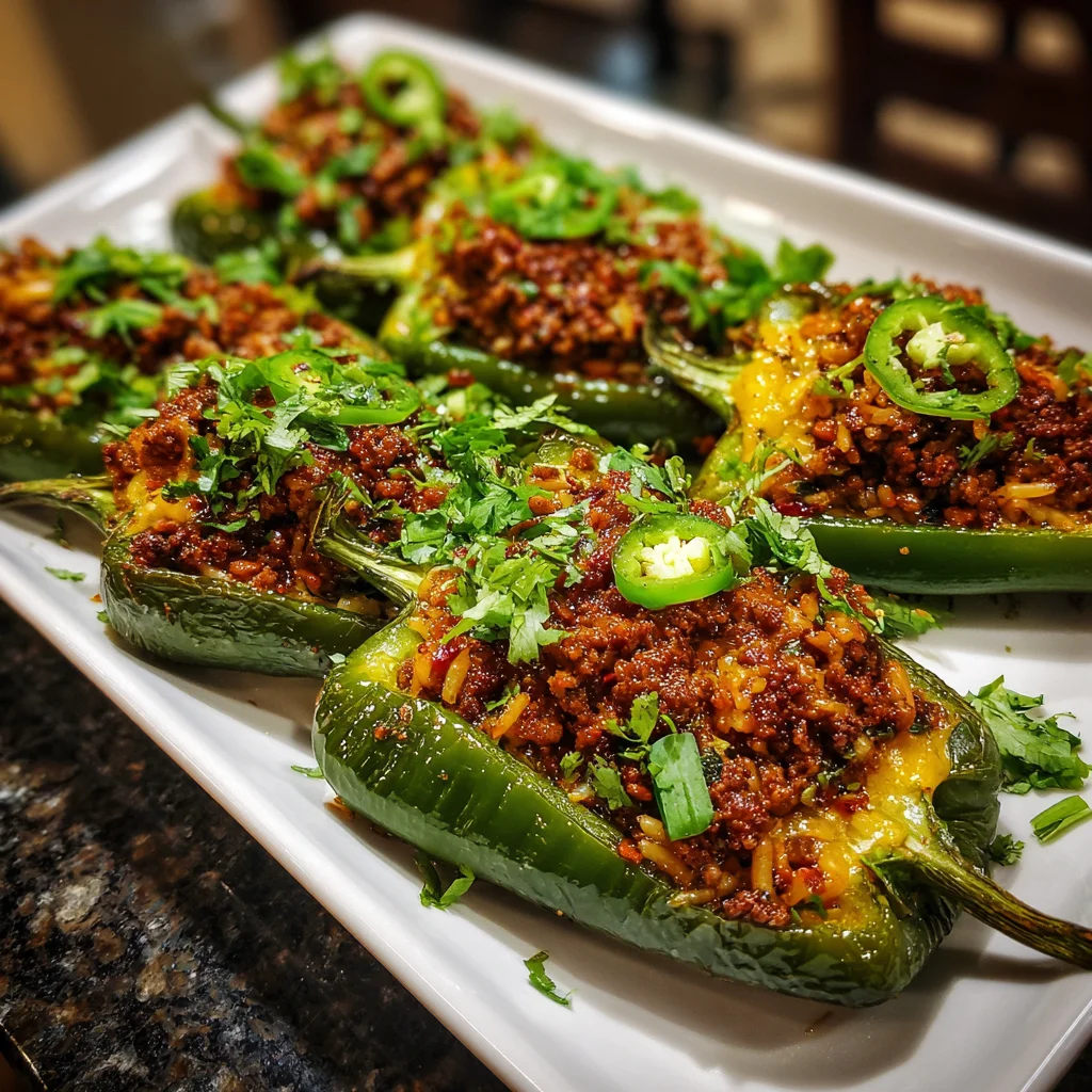 Teriyaki Ground Beef Poblano Peppers – Sweet, Savory & Perfectly Spiced!