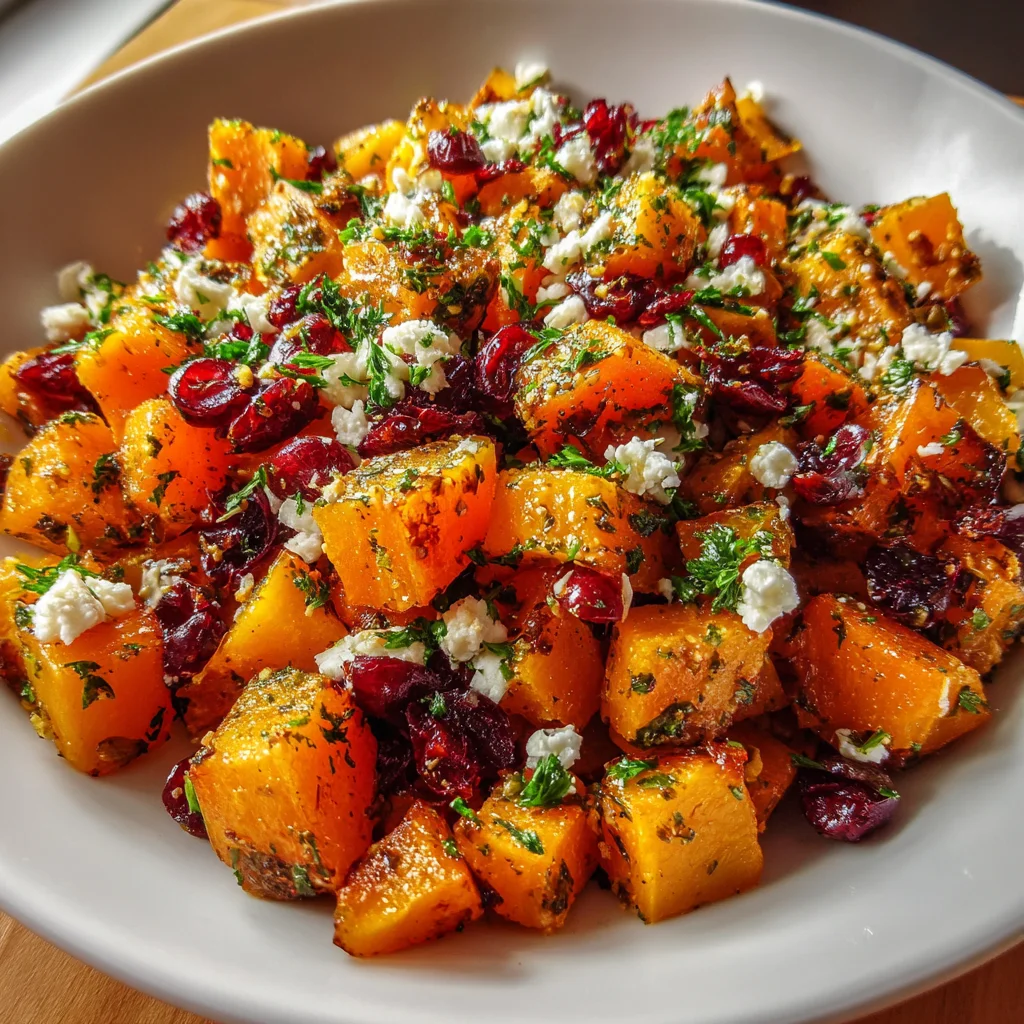 Roasted Butternut Squash with Cranberries and Feta – Sweet, Savory & Perfectly Festive!
