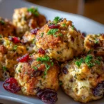 Cranberry Turkey Stuffing Balls – Savory, Festive & Perfectly Bite-Sized!