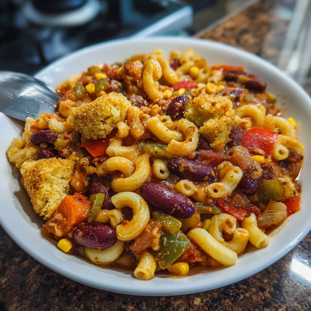 Veggie Chili Mac Cornbread – Hearty, Cheesy & Comfort Food Perfection!