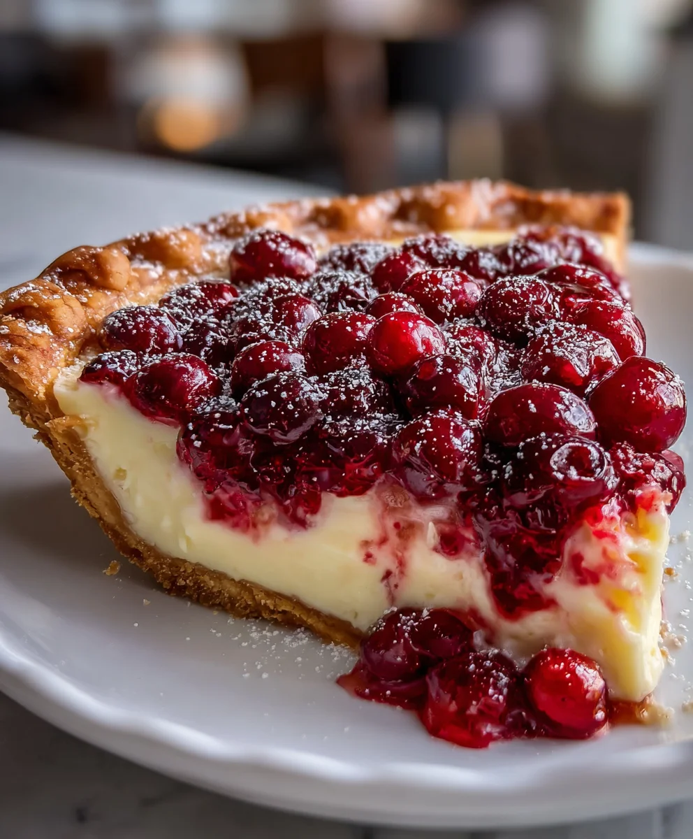 Cranberry Custard Pie Delight – Creamy, Tangy & Holiday-Perfect!
