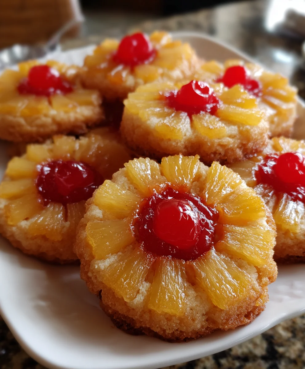 Pineapple Upside-Down Cookies – Fruity, Buttery & Tropical Bite-Sized Bliss!