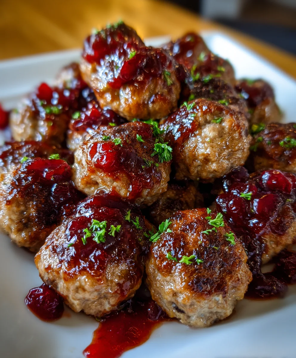 Cranberry BBQ Meatballs – Sweet, Tangy & Holiday-Perfect Bites!