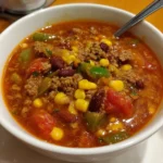 Taco Soup With Seasoned Beef – Hearty, Cozy & Packed With Bold Flavor!