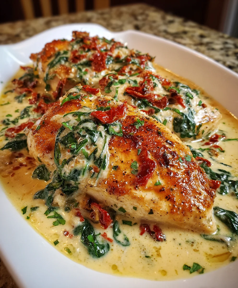 Creamy Tuscan Chicken – Rich, Velvety & Bursting with Mediterranean Flavor!