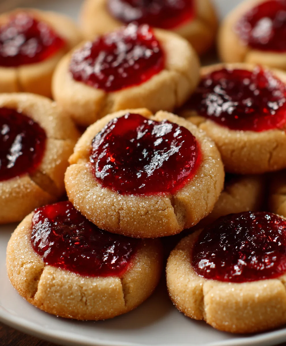 Gingerbread Thumbprint Cookies with Cranberry Jam – Spiced, Festive & Wonderfully Cozy!