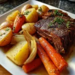 Hearty Slow-Cooked Pot Roast with Vegetables – Fall-Apart Tender & Deeply Savory!