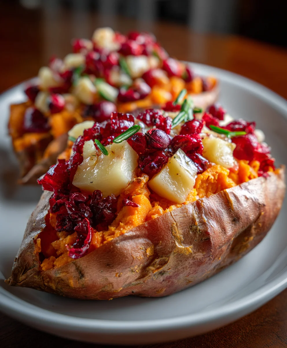 Cranberry Apple Twice-Baked Sweet Potatoes – Cozy, Sweet & Holiday-Perfect!
