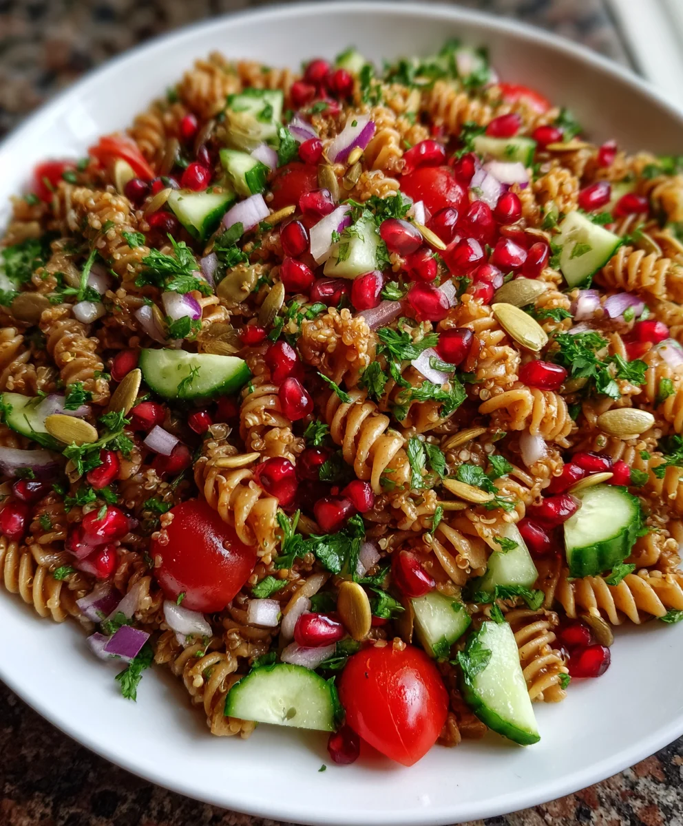 Quinoa Pasta Pomegranate Salad