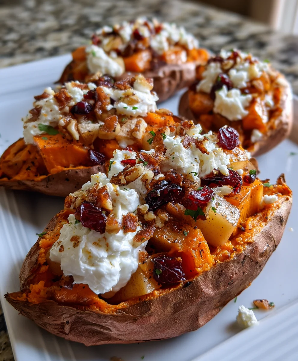 Apple Spiced Stuffed Sweet Potatoes – Warm, Cozy & Fall-Flavored Comfort!