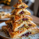 Pistachio Cranberry Brie Swirl Christmas Tree – Creamy, Crunchy & Stunningly Festive!