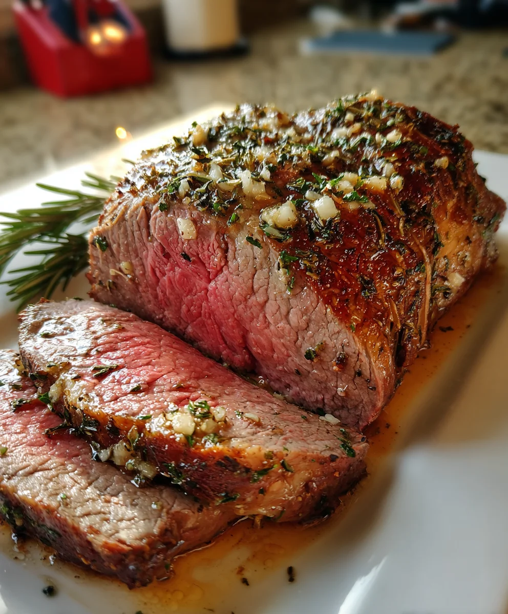 Herb-Crusted Christmas Beef Roast – Juicy, Aromatic & Holiday-Table Stunning!