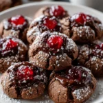 Chocolate Cherry Thumbprint Cookies – Rich, Festive & Cherry-Filled Delight!