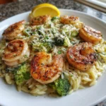 Creamy Orzo Shrimp and Broccoli – Silky, Savory & Comfort in Every Bite!
