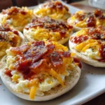 Cheesy English Muffin Breakfast Pizzas – Quick, Customizable & Totally Delicious!