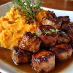 Apple Cider Pork with Mashed Sweet Potatoes – Cozy, Sweet-Savory & Fall Comfort on a Plate!