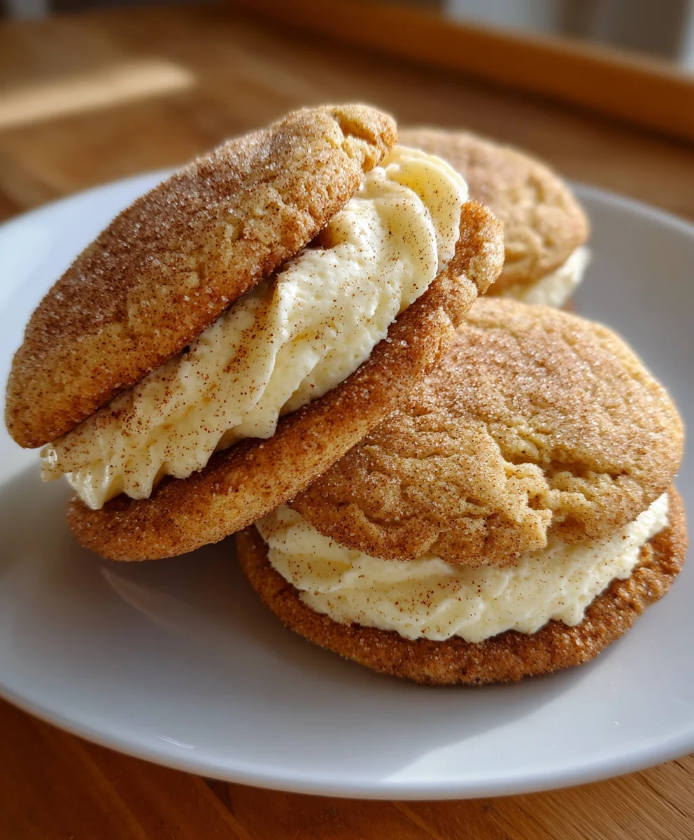 Eggnog Snickerdoodle Sandwich Cookies – Soft, Spiced & Filled with Holiday Magic!