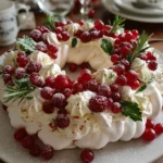 Holiday Wreath Meringues with Berries & Cream – Light, Crisp & Stunningly Festive!