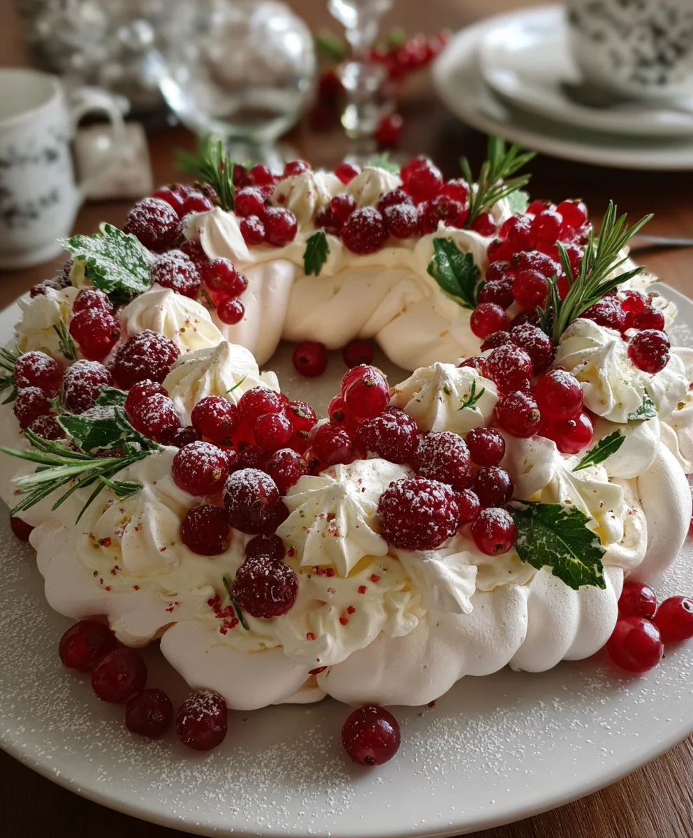 Holiday Wreath Meringues with Berries & Cream – Light, Crisp & Stunningly Festive!