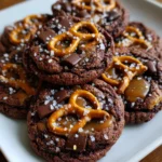 Chocolate Salted Caramel Pretzel Cookies – Gooey, Crunchy & Sweet–Salty Perfection!