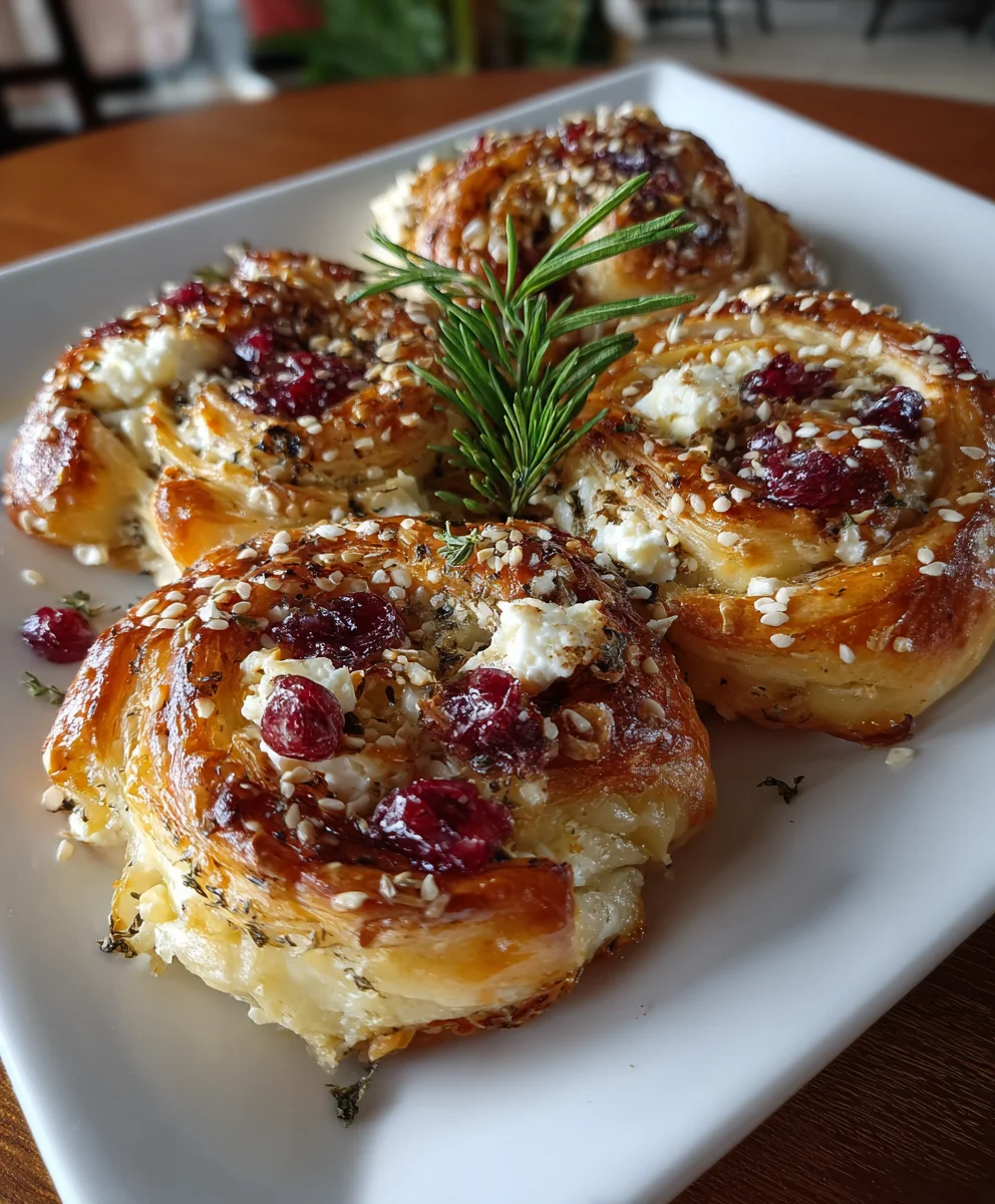 Feta Cranberry Swirls Pastry – Tangy, Sweet & Beautifully Flaky!
