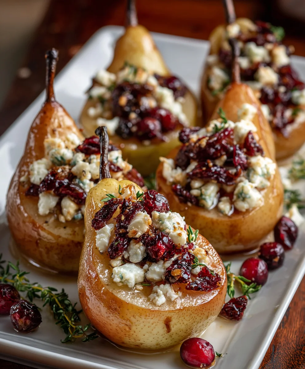 Baked Pears with Feta, Honey & Cranberries – Sweet, Savory & Elegantly Cozy!