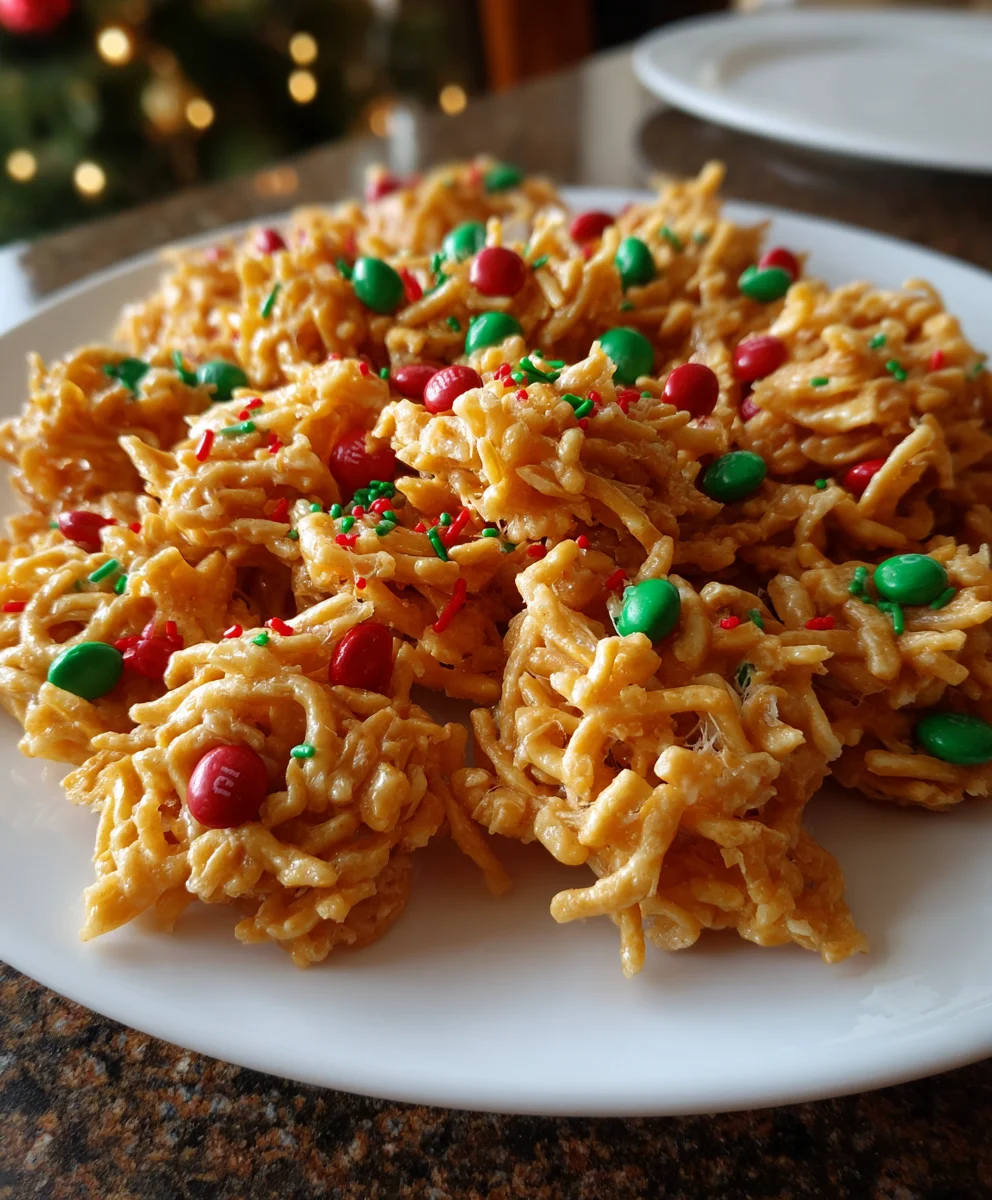 Christmas Haystack Cookies – Crunchy, Sweet & Holiday-Ready in Minutes!
