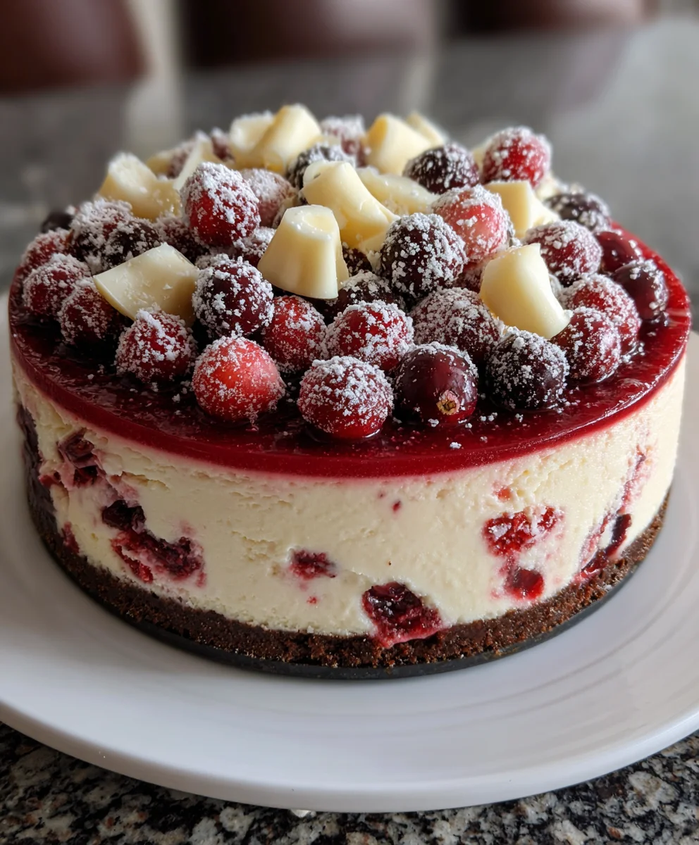 Cranberry White Chocolate Cheesecake – Creamy, Festive & Elegantly Delicious!