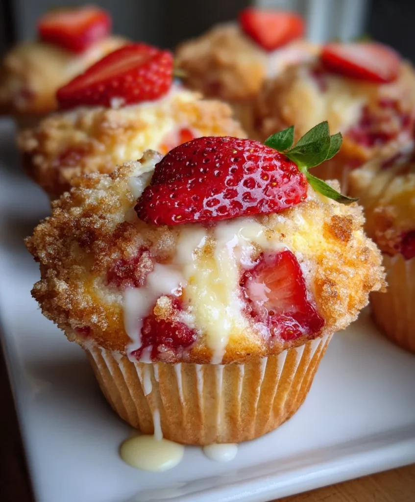 Strawberry Cream Cheese Muffins – Soft, Sweet & Bursting with Creamy Berry Bliss!