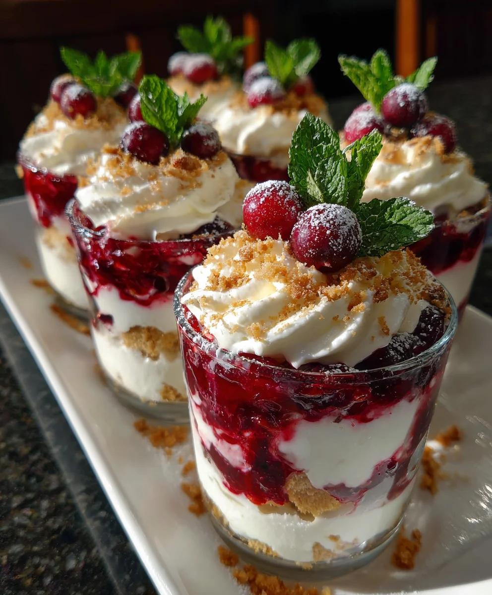 Christmas Cranberry Cream Cheese Trifle Cups – Layered, Luscious & Festively Stunning!