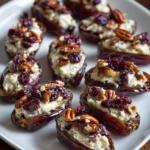 Cranberry Pecan Cream Cheese Stuffed Dates – Sweet, Creamy & Festively Irresistible!