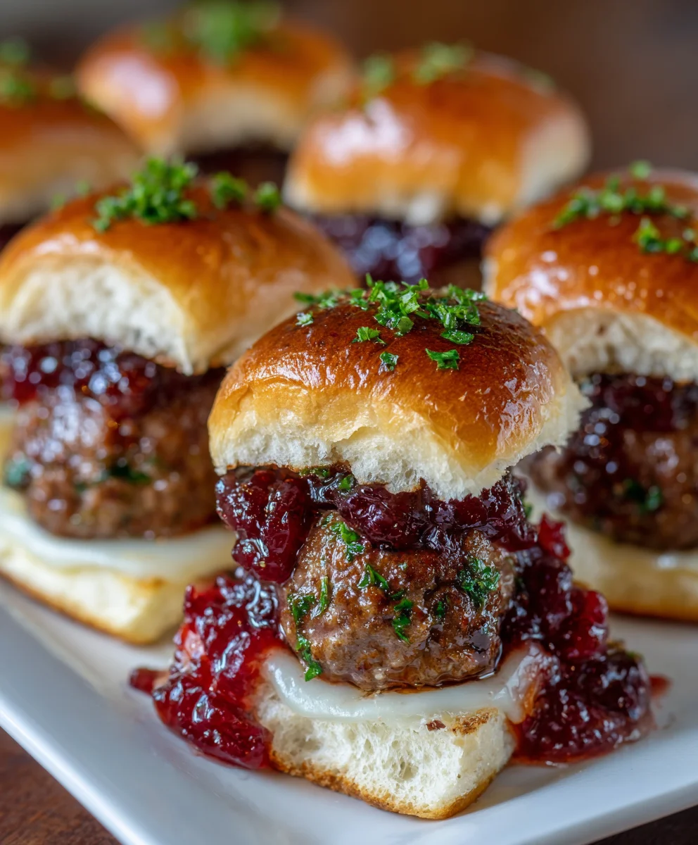 Cranberry Sauce Meatball Sliders – Sweet, Savory & Holiday-Perfect!