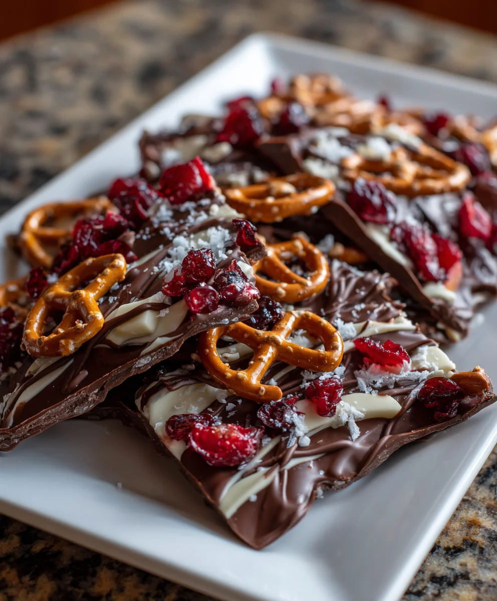 Cherry Chocolate Pretzel Bark – Sweet, Salty & Addictively Crunchy!