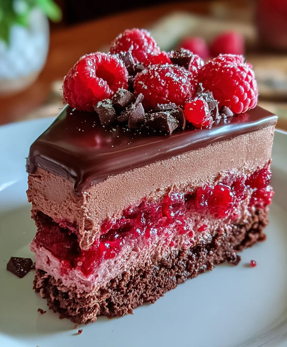 Indulge in Heavenly Raspberry Chocolate Mousse Cake – Rich, Silky & Berry-Kissed Bliss!