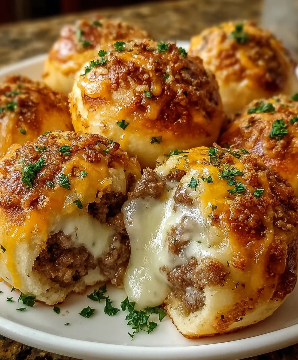 Garlic Parmesan Cheeseburger Bombs – Juicy, Cheesy & Explosively Delicious!