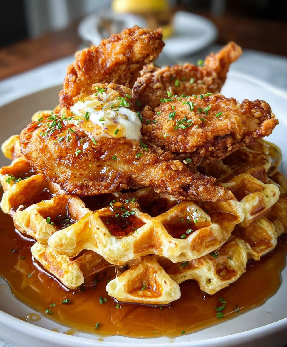 Crispy Chicken Waffles Delight – Sweet, Savory & Perfectly Golden!
