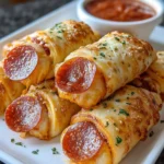 Cheesy Pepperoni Pizza Roll-Ups – Crispy, Gooey & Pizza Night Perfection!